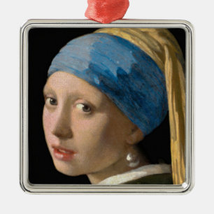 Johannes Vermeer - Mädchen mit Perlenohrring Ornament Aus Metall
