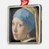 Johannes Vermeer - Mädchen mit Perlenohrring Ornament Aus Metall (Links)