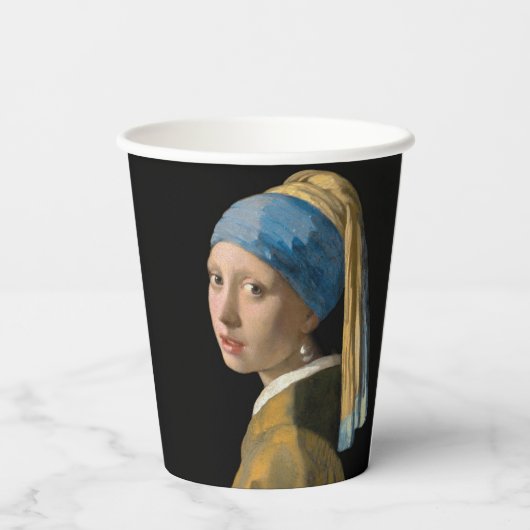 Johannes Vermeer - Mädchen mit Perlenohrring Pappbecher (Rückseite)