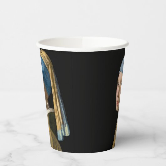 Johannes Vermeer - Mädchen mit Perlenohrring Pappbecher (Links)