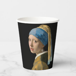 Johannes Vermeer - Mädchen mit Perlenohrring Pappbecher