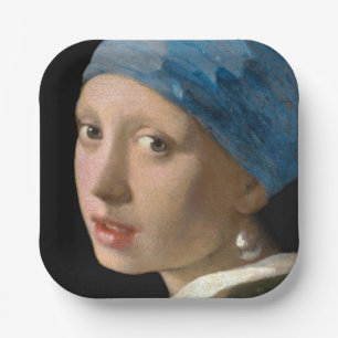 Johannes Vermeer - Mädchen mit Perlenohrring Pappteller