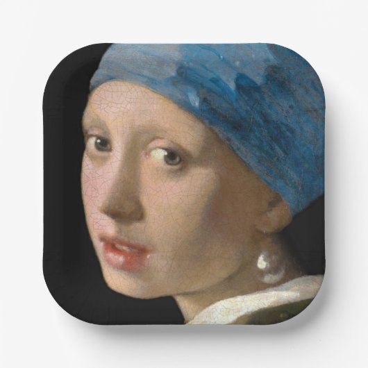 Johannes Vermeer - Mädchen mit Perlenohrring Pappteller (Vorderseite)