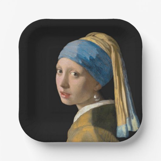 Johannes Vermeer - Mädchen mit Perlenohrring Pappteller (Vorderseite)