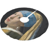 Johannes Vermeer - Mädchen mit Perlenohrring Polyester Weihnachtsbaumdecke (Schrägansicht)