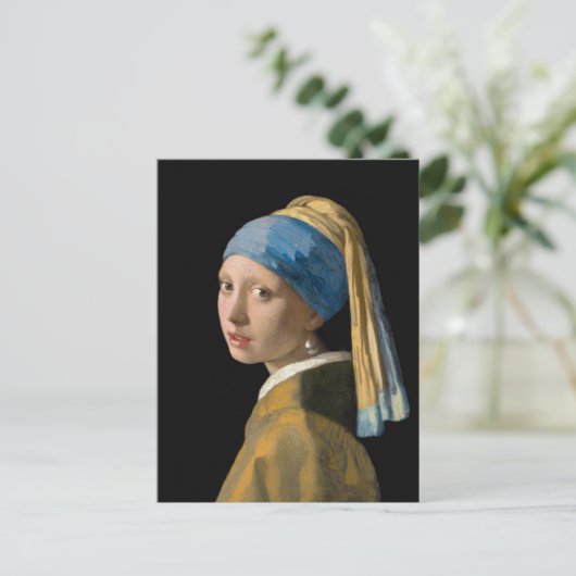 Johannes Vermeer - Mädchen mit Perlenohrring Postkarte (Stehend Vorderseite)