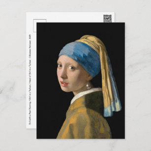 Johannes Vermeer - Mädchen mit Perlenohrring Postkarte