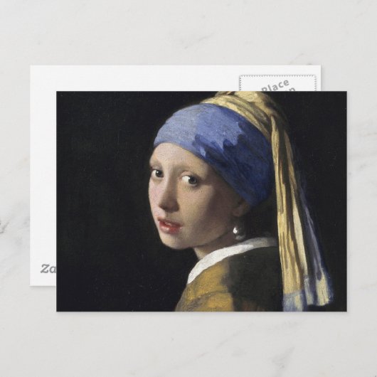 Johannes Vermeer - Mädchen mit Perlenohrring Postkarte (Vorne/Hinten)