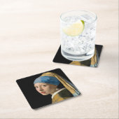 Johannes Vermeer - Mädchen mit Perlenohrring Rechteckiger Pappuntersetzer (Vor Ort)