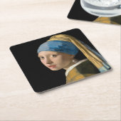 Johannes Vermeer - Mädchen mit Perlenohrring Rechteckiger Pappuntersetzer (angewinkelt)