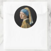 Johannes Vermeer - Mädchen mit Perlenohrring Runder Aufkleber (Tasche)