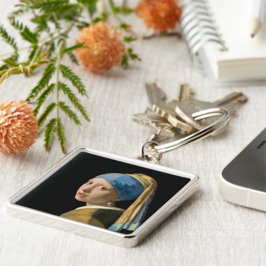 Johannes Vermeer - Mädchen mit Perlenohrring Schlüsselanhänger (Seite)