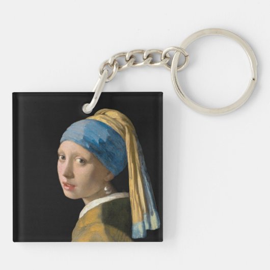 Johannes Vermeer - Mädchen mit Perlenohrring Schlüsselanhänger (Rückseite)