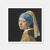 Johannes Vermeer - Mädchen mit Perlenohrring Serviette (Vorderseite)