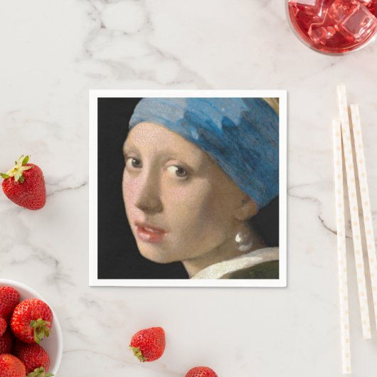 Johannes Vermeer - Mädchen mit Perlenohrring Serviette (Beispiel)