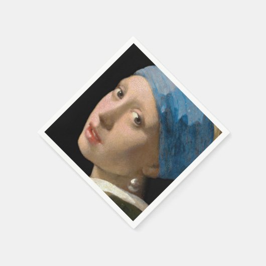 Johannes Vermeer - Mädchen mit Perlenohrring Serviette (Ecke)