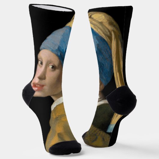 Johannes Vermeer - Mädchen mit Perlenohrring Socken (Gewinkelt)