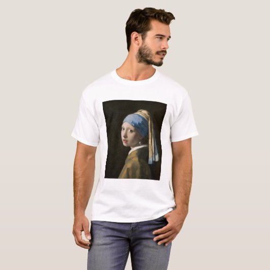 Johannes Vermeer, Mädchen mit Perlenohrring T-Shirt (Vorne ganz)