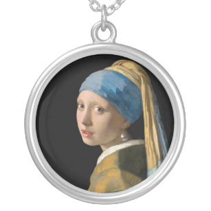 Johannes Vermeer - Mädchen mit Perlenohrring Versilberte Kette