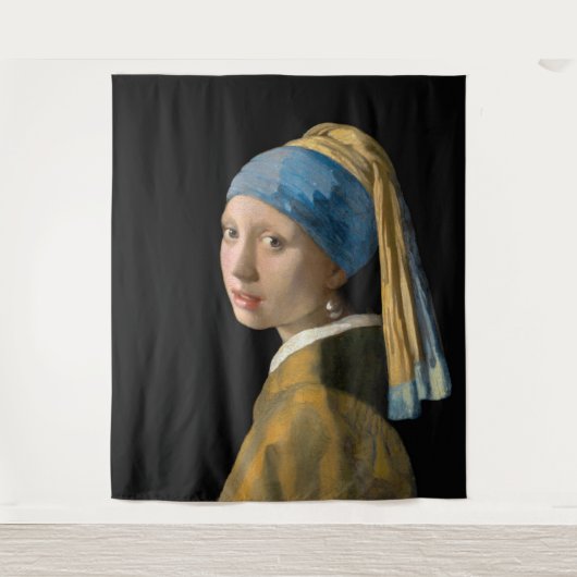 Johannes Vermeer - Mädchen mit Perlenohrring Wandteppich (Vorderseite)