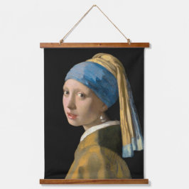 Johannes Vermeer - Mädchen mit Perlenohrring Wandteppich Mit Holzrahmen