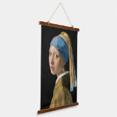 Johannes Vermeer - Mädchen mit Perlenohrring Wandteppich Mit Holzrahmen (Gewinkelt)