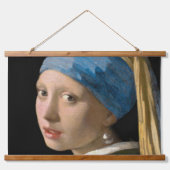 Johannes Vermeer - Mädchen mit Perlenohrring Wandteppich Mit Holzrahmen (Vorne)