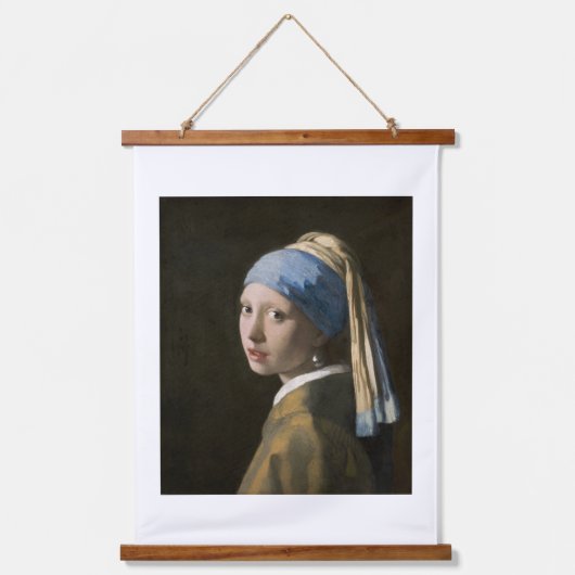Johannes Vermeer, Mädchen mit Perlenohrring Wandteppich Mit Holzrahmen (Vorderseite)