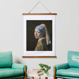 Johannes Vermeer, Mädchen mit Perlenohrring Wandteppich Mit Holzrahmen