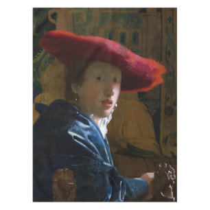 Johannes Vermeer - Mädchen mit rotem Hut Tischdecke
