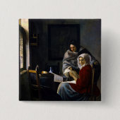 Johannes Vermeer - Mädchen unterbricht ihre Musik Button (Vorderseite)