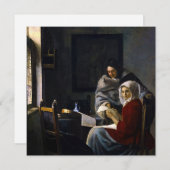 Johannes Vermeer - Mädchen unterbricht ihre Musik Dankeskarte (Vorne/Hinten)