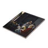 Johannes Vermeer - Mädchen unterbricht ihre Musik Fliese (Seite)