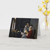 Johannes Vermeer - Mädchen unterbricht ihre Musik Karte (Gelbe Blume)