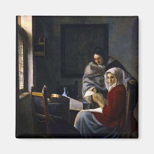 Johannes Vermeer - Mädchen unterbricht ihre Musik Magnet (Vorne)