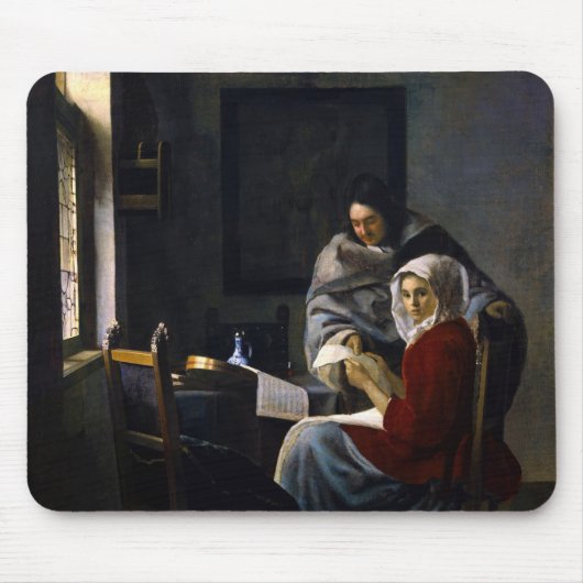 Johannes Vermeer - Mädchen unterbricht ihre Musik Mousepad (Vorne)