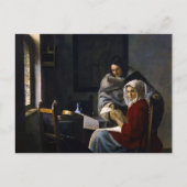 Johannes Vermeer - Mädchen unterbricht ihre Musik Postkarte (Vorderseite)