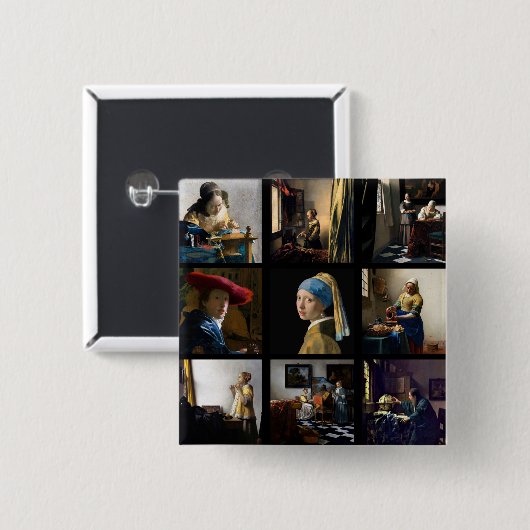Johannes Vermeer - Masterpiece Grid Button (Vorne & Hinten)