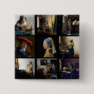 Johannes Vermeer - Masterpiece Grid Button