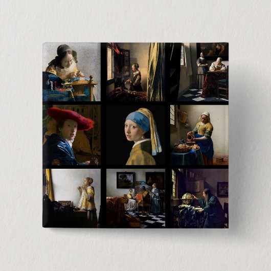Johannes Vermeer - Masterpiece Grid Button (Vorderseite)