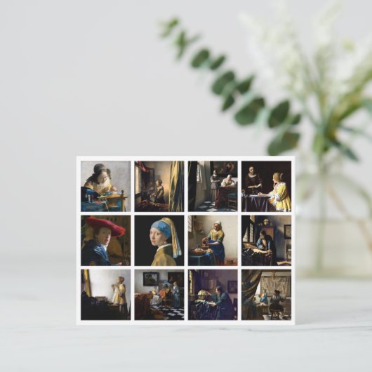 Johannes Vermeer - Masterpiece Grid Dankeskarte (Stehend Vorderseite)