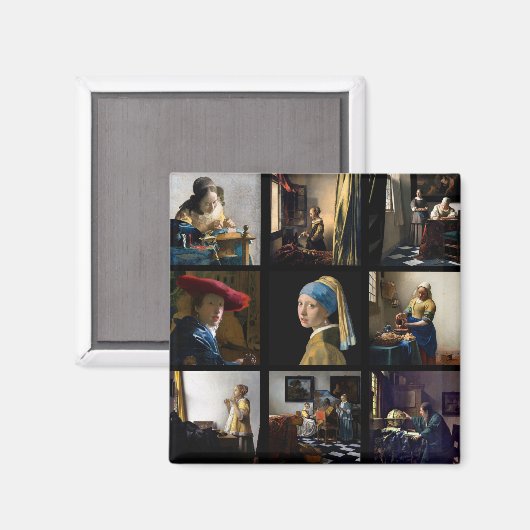 Johannes Vermeer - Masterpiece Grid Magnet (Vorderseite/Rückseite)