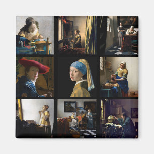 Johannes Vermeer - Masterpiece Grid Magnet