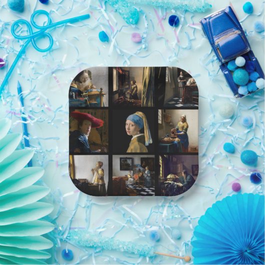 Johannes Vermeer - Masterpiece Grid Pappteller (Party)