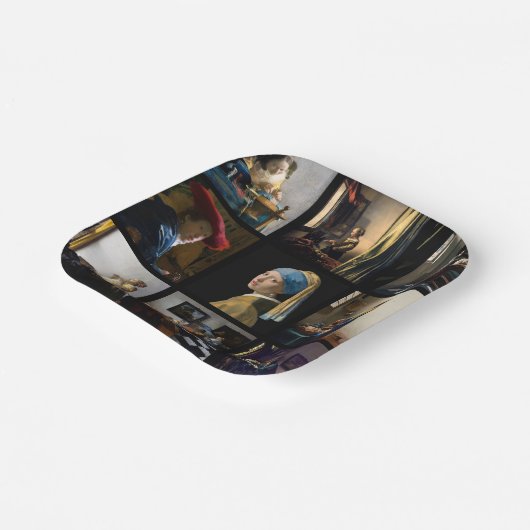 Johannes Vermeer - Masterpiece Grid Pappteller (Gewinkelt)
