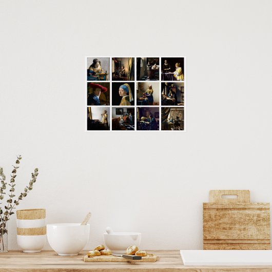 Johannes Vermeer - Masterpiece Grid Poster (Küche)