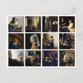 Johannes Vermeer - Masterpiece Grid Postkarte (Vorderseite)