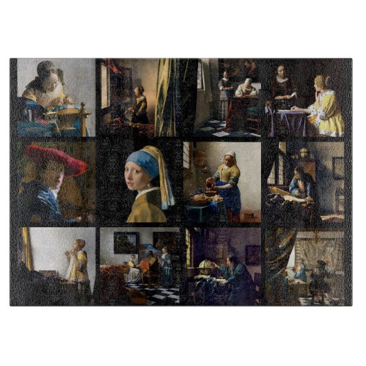 Johannes Vermeer - Masterpiece Grid Schneidebrett (Vorderseite)