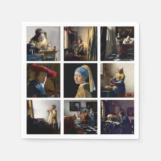 Johannes Vermeer - Masterpiece Grid Serviette (Vorderseite)