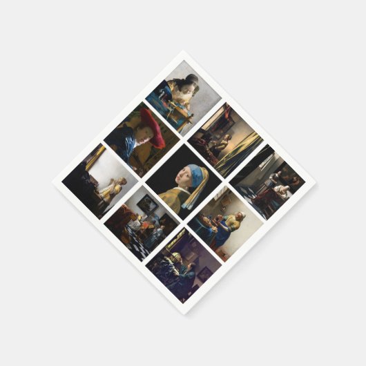 Johannes Vermeer - Masterpiece Grid Serviette (Ecke)